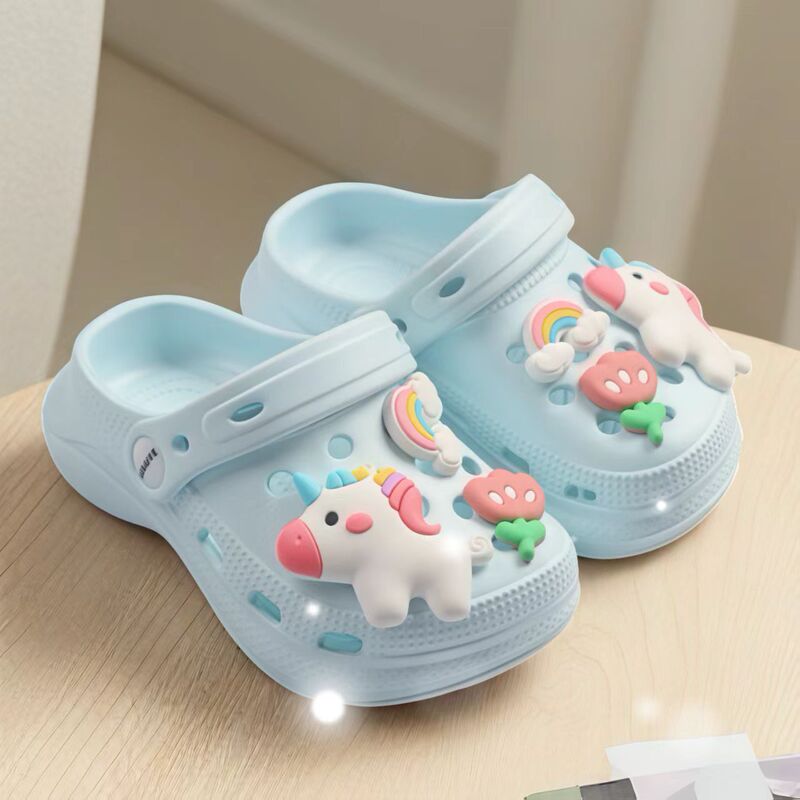 Children's Eva Cute Rainbow Unicorn Cartoon Slippers 2026 New Lightweight Non-Slip Clogs