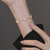 Small design organic starry sky from pearl, brand bracelet, universal jewelry, silver 925 sample, simple and elegant design