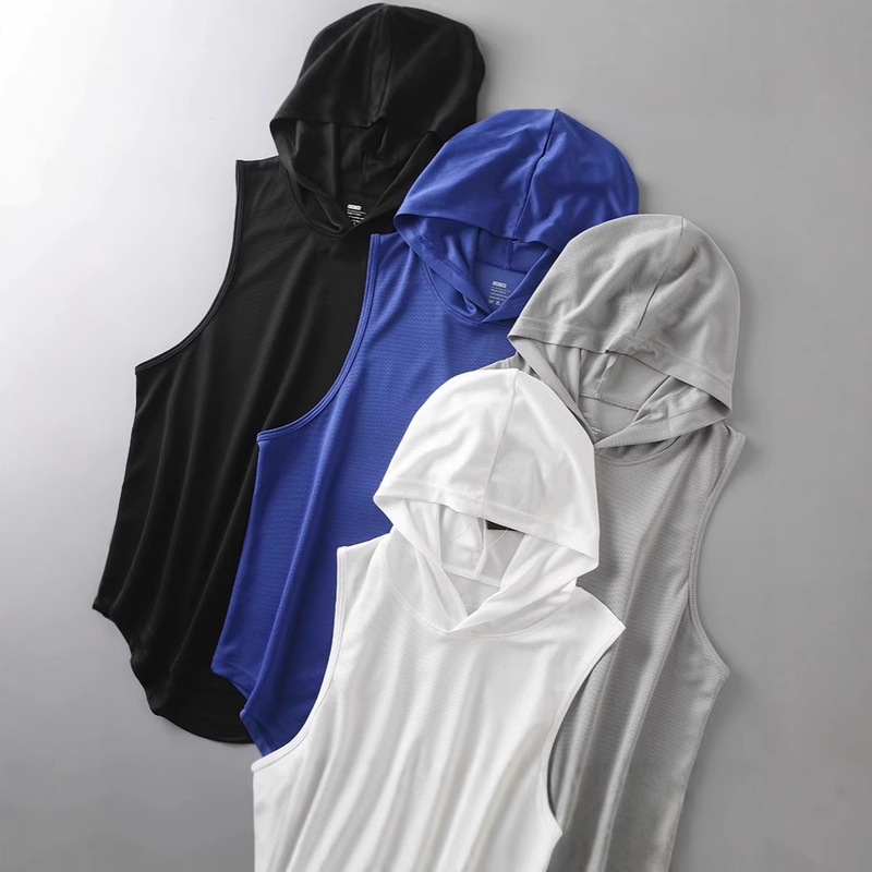 Foreign trade tail single cut standard sleeveless t-shirt basketball waistcoat men's sports quick-drying vest training fitness running hoodie