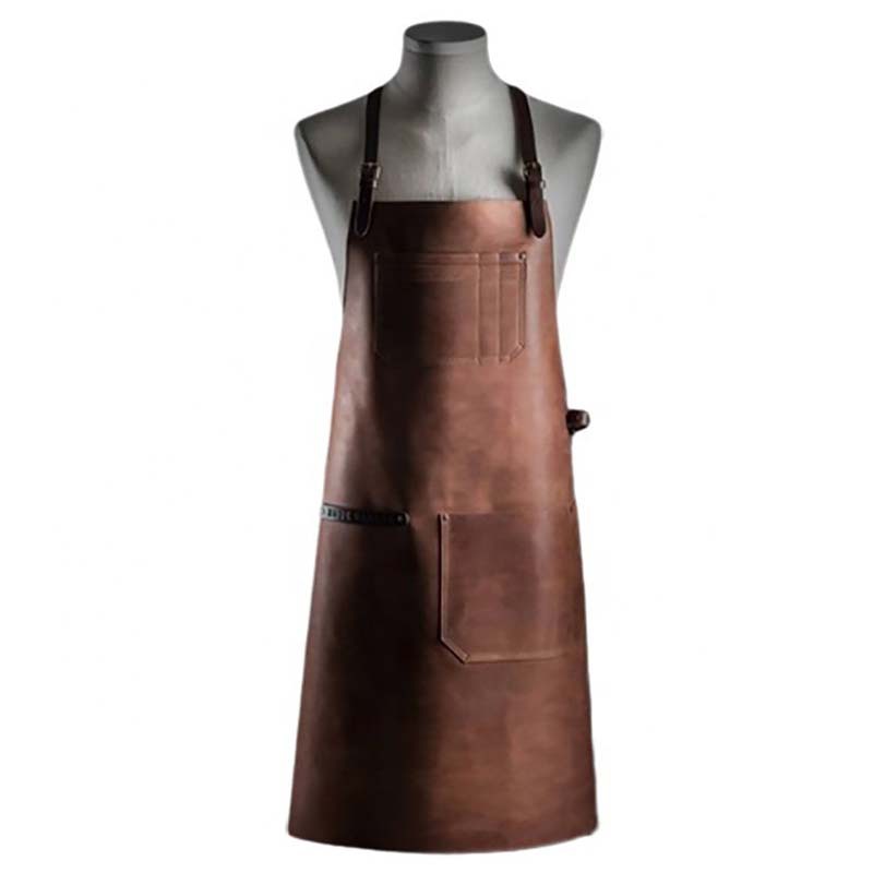 Delantal de cuero de la PU transfronterizo logotipo personalizado halter ajustable peluquero ropa de trabajo panadería cocina delantal doméstico