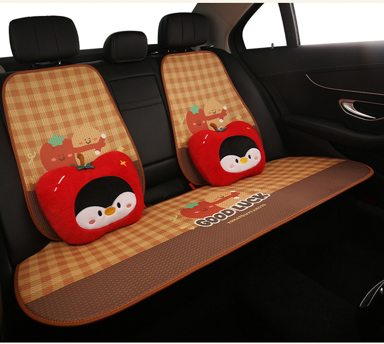 Car Headrest and Lumbar Support, Fruit Apple Head Pillow, Lumbar Pillow, Neck Pillow, Cute Cartoon Apple-Shaped Headrest and Lumbar Support