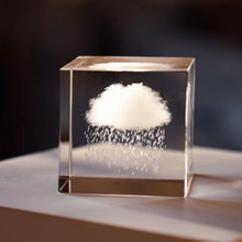 领养一朵云朵立方形水晶发光小夜灯星空水晶球创意装饰摆件小礼物