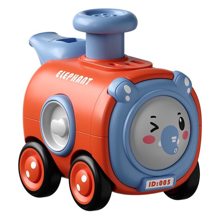 Nuevo coche de juguete inercial Presione el cambio de cara con silbato tren pequeño coche de dibujos animados resistente a caídas niño interacción entre padres e hijos