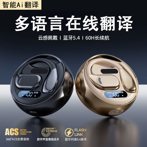 Translation-Enabled Bluetooth Earphones for Real-Time Multilingual Conversations, Cross-Border Business, Ows Open-Style Wireless Earbuds