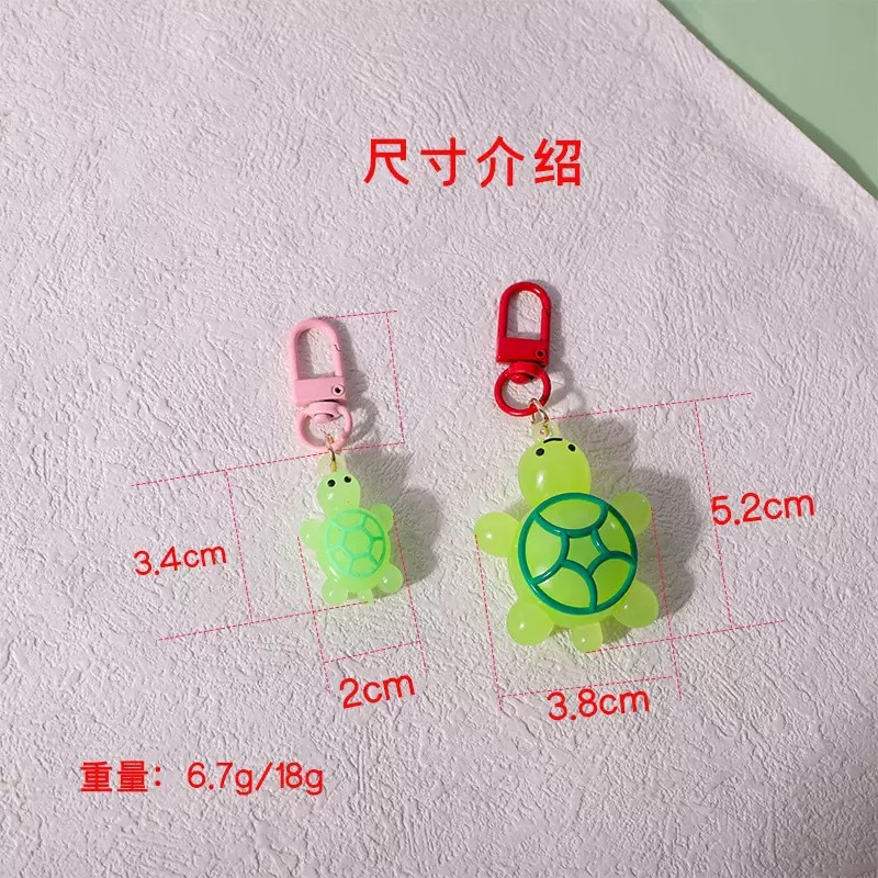 Llavero con colgante de tortuga, lindo muñeco luminoso de tortuga marina colorida, accesorio pequeño para mochila de estudiante, venta al por mayor de fábrica