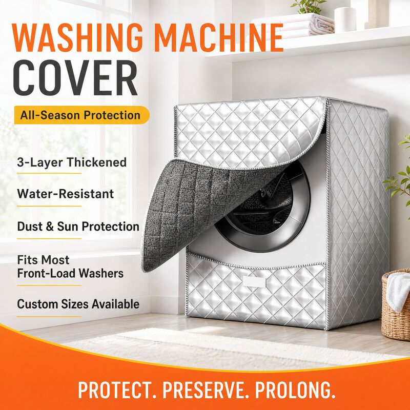 Waterproof, sun-proof, and heat-insulating washing machine cover for home use, fully automatic drum washing machine dustproof protective cover in stock
