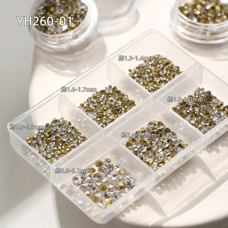 16# Transparent white pointed bottom diamonds [about 1000 pieces]