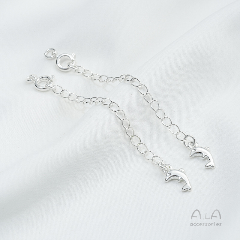 Dolphin style silver spring buckle tail chain 1 piece