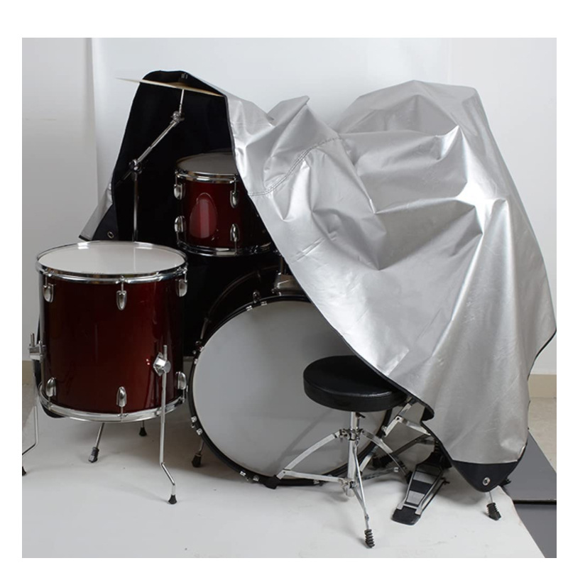 Conjunto de tambor cubierta de polvo instrumento musical cubierta protectora grande cubierta de plata recubierta de tela Oxford cubierta impermeable conjunto de tambor cubierta de protección solar