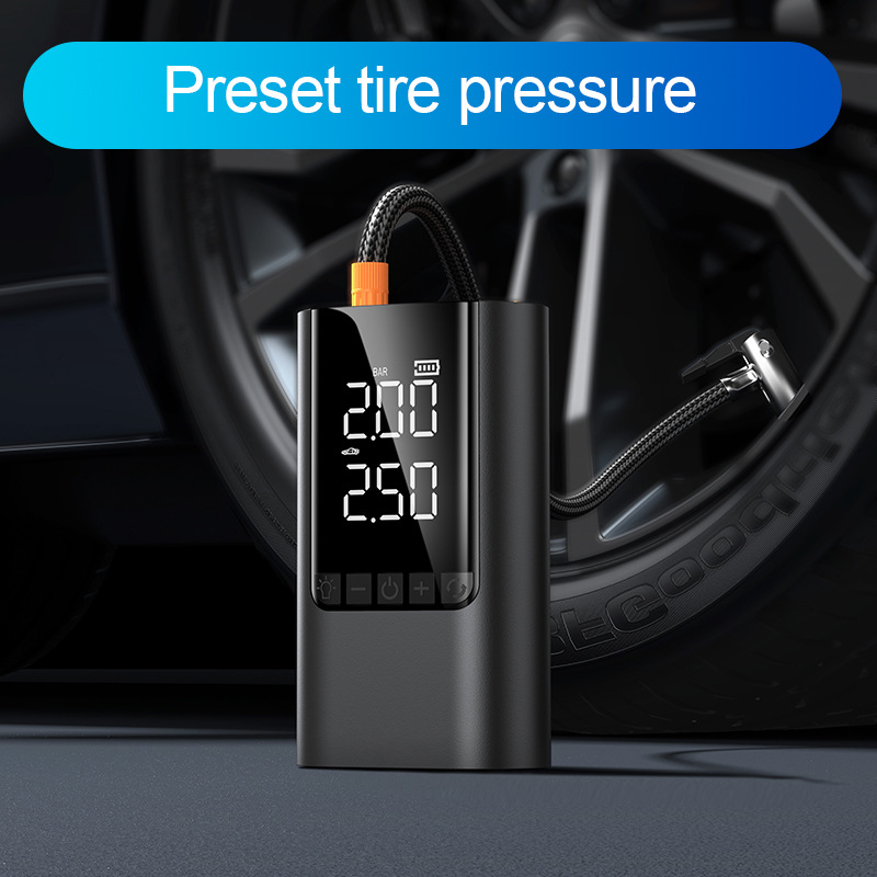 Buwei buwei wireless charging digital display car air pump dual-screen digital display all-in-one machine with charging treasure function