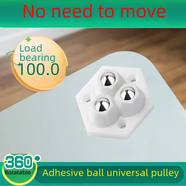 Paste universal wheel new home Double Ball punch-Free wear-resistant load-bearing mute household hardware accessories small pulley