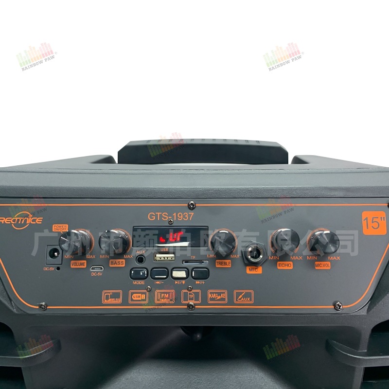 Nuevo altavoz GTS-1937 de Bluetooth de la serie de GTS audio portátil de la tarjeta de 15 pulgadas con el micrófono dual