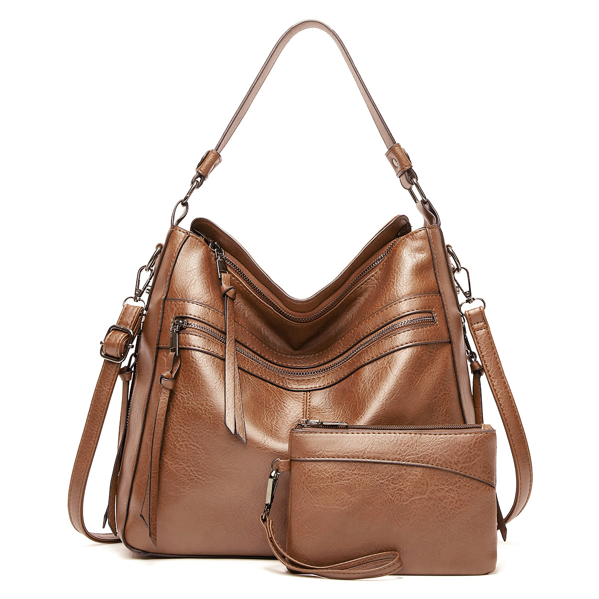 Femmes Moyen Toutes Les Saisons Faux Cuir Couleur Unie Mode Carré Fermeture Éclair Sac À Main display picture 5