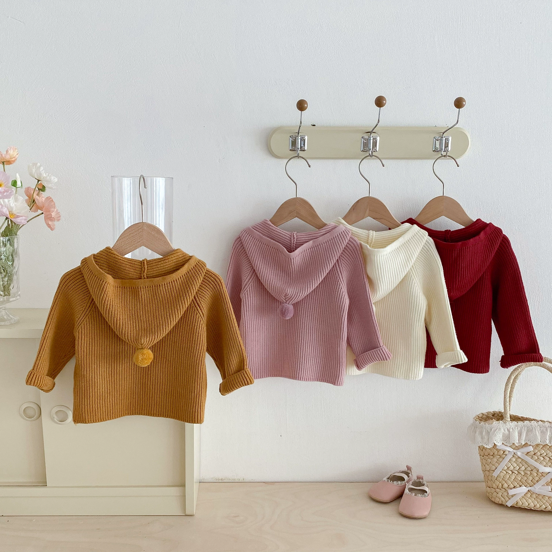 Demi-season cute sweater with hood, jacket, keep warm cardigan for early age, shirt, western style