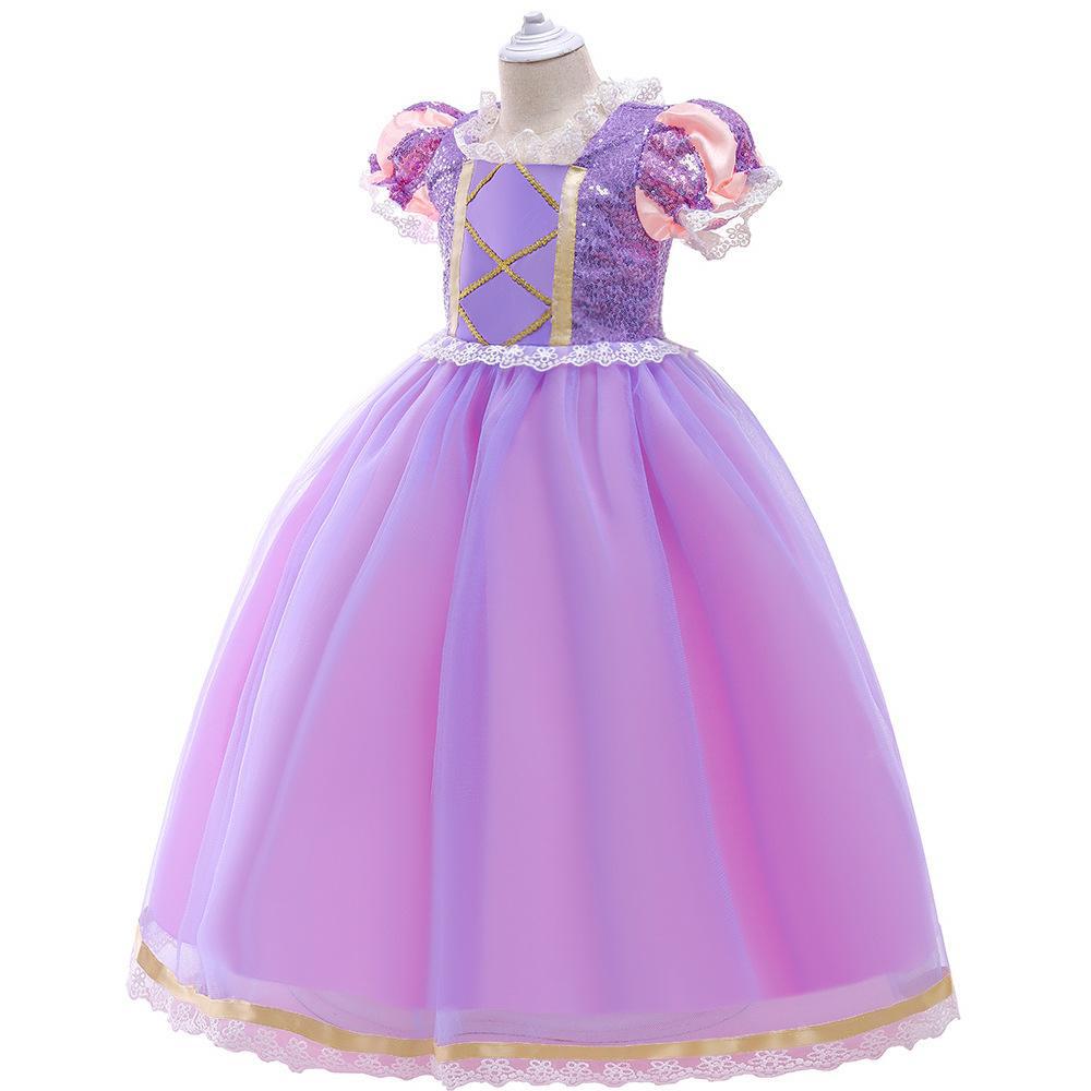 Wansheng cos europeo y americano de los niños de la belleza para dormir vestido de hilo hinchado ailuo vestido de princesa Festival rendimiento vestido de las niñas