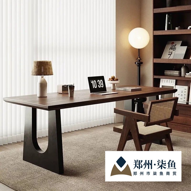 Solid Wood Large Board Double Computer Desk Desktop Bedroom Home Office Desk Large Long Desk Workbench Two-Person Gaming Table