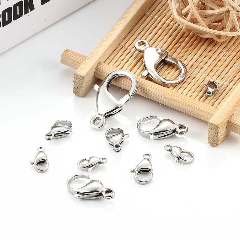 10 PCS/Package Stainless Steel Solid Color Polished Lobster Clasp display picture 5