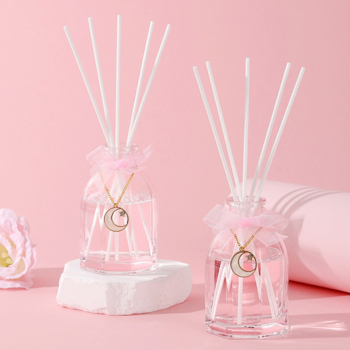 Pink octagonal bottle fire-free rattan aromatherapy essential oil air freshener indoor hotel bathroom home furnishings