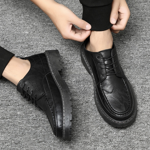 Dropshipping 2024 new cross-border men's shoes casual business formal leather shoes men's British black small leather shoes for work