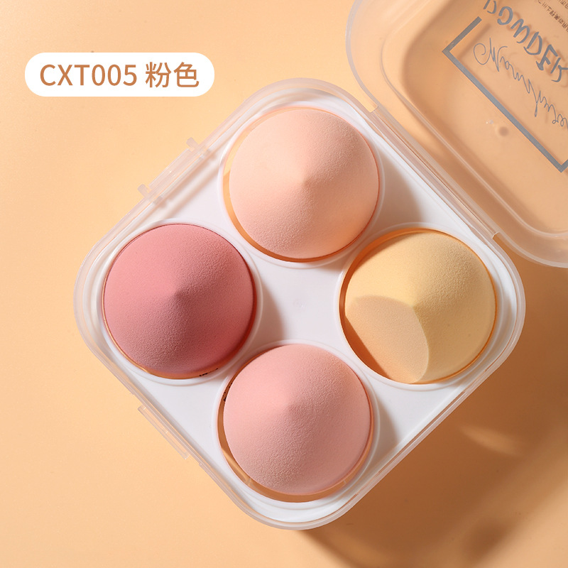 Esponjas de belleza LMLTOP Eggshell, juego de 8 piezas en caja, esponjas de maquillaje en forma de gota de agua de doble uso, secas y húmedas, venta al por mayor.
