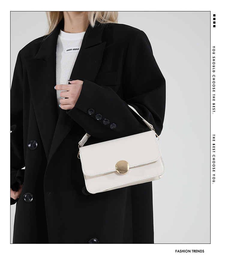 461g Weight Magnetic Buckle Closure Type Single Shoulder Strap Strap Type Crossbody Bag Bags Type Daily Occasion Pu Leather Material Solid Color Pattern All Seasons Season Women's Gender Classic Style Style Square Shape Small Size Women's Small Pu Leather Solid Color Classic Style Square Magnetic Buckle Crossbody Bag 无