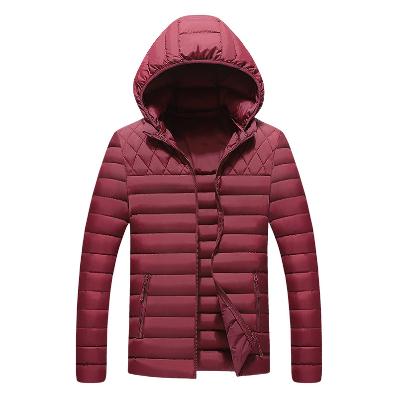 2021 Comercio exterior transfronterizo Abrigo acolchado de algodón para hombres corto cálido Chaqueta acolchada de algodón para hombres con capucha moda casual Abrigo acolchado de algodón Comercio exterior