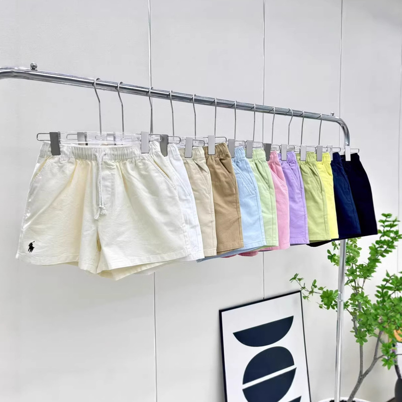 Ralph Lauren Solid Color Pony Logo Fashion Slim-Fit Women's Shorts Hot Pants Beach Shorts High-Waisted Leg-Lengthening