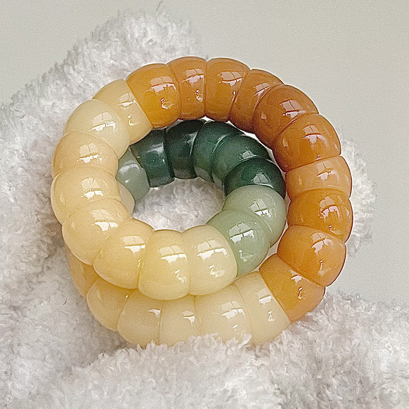 同款天然菩提根豬大腸雙色漸變繞指柔佛珠女孩子盤玩手鍊批發