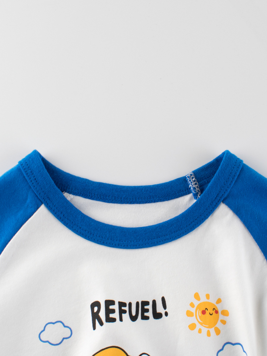 Camiseta de manga corta para niños con diseño de dinosaurio de dibujos animados 27kids, novedad de verano 2025, venta al por mayor, estilo coreano, ropa para niños para niños