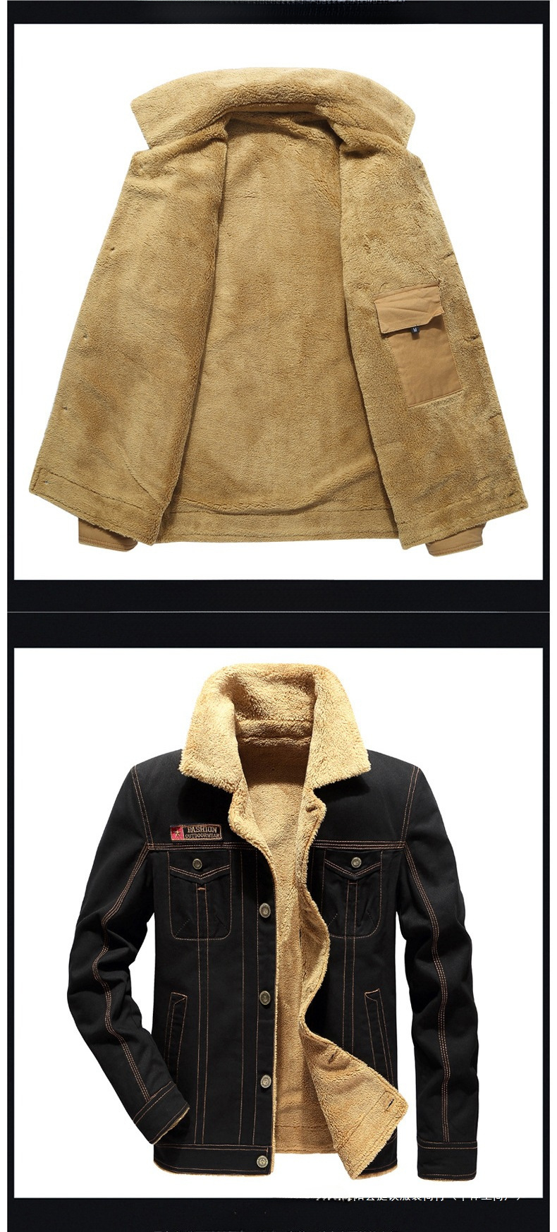 Giacca invernale da uomo in lana di agnello lavata, taglia comoda, calda, dropshipping transfrontaliero_voghion.com