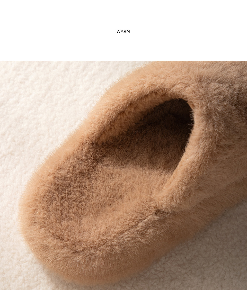 New Fashionable Thick Bottom Cloud Soft Warm Couple Style Men And Women's Home And Outdoor Wear Hair Cotton Slippers_voghion.com