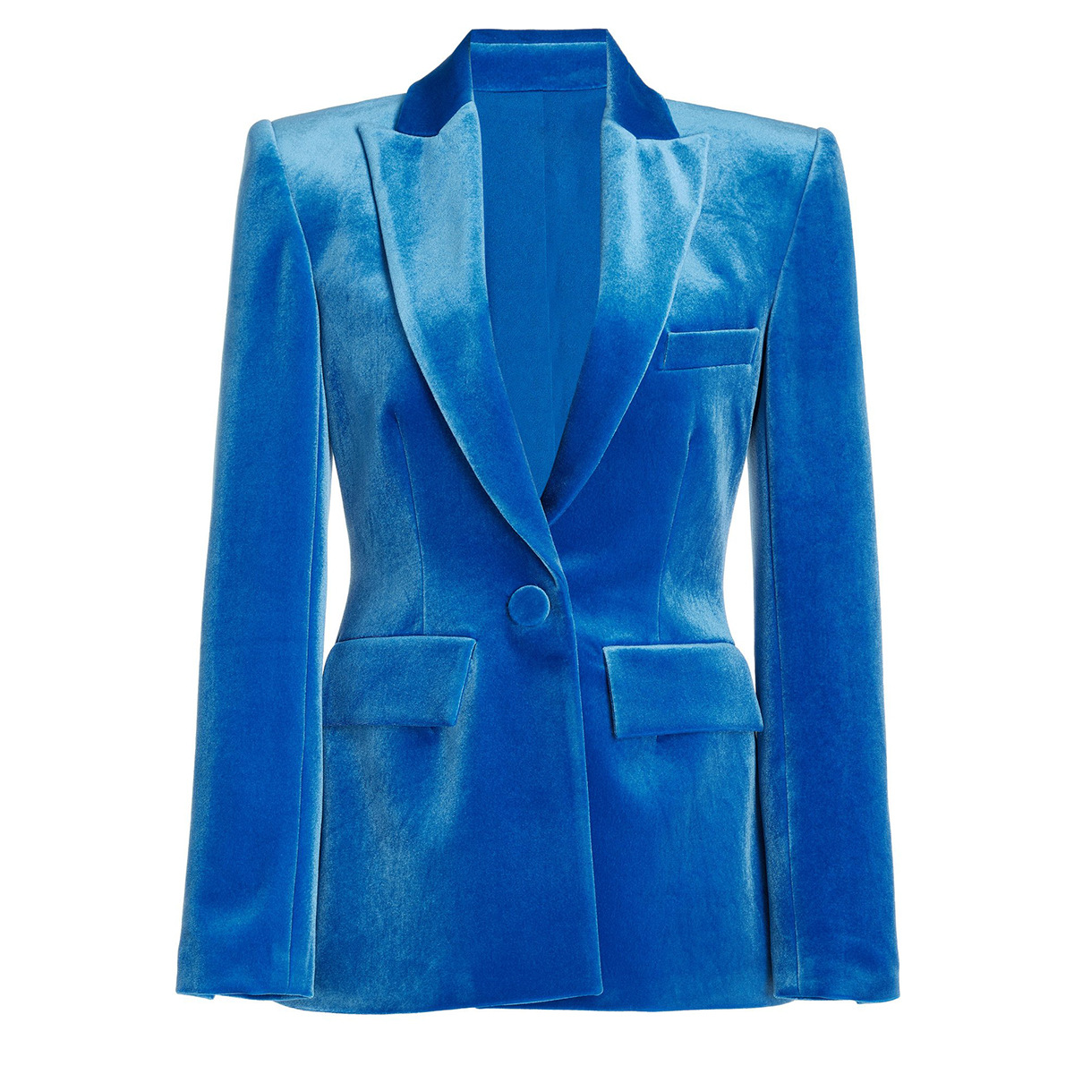 Damen Blazer Aus Samt Schmal Geschnitten Elegante Mode Jacke_voghion.com