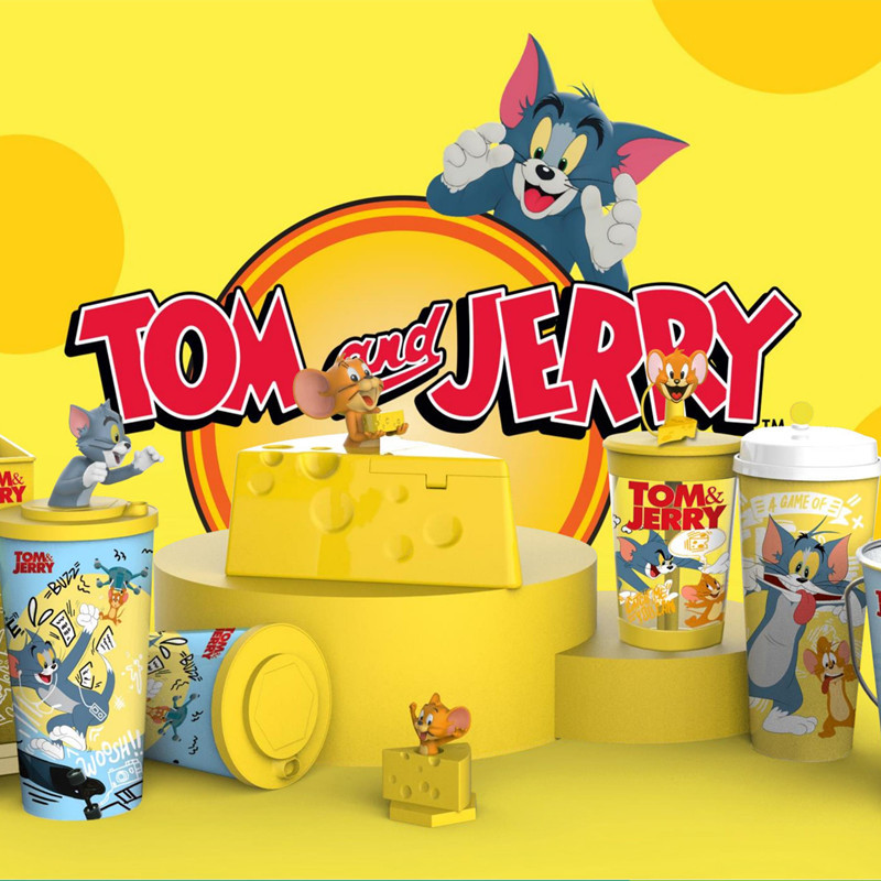 正版猫和老鼠吸管杯杰瑞奶酪造型杯汤姆公仔摇头杯tom&jary趣玩桶|ms
