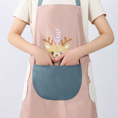 Apron wholesale home kitchen waterproof and oil-proof hand-wipeable work clothes men's coveralls cute Korean style women's cooking apron