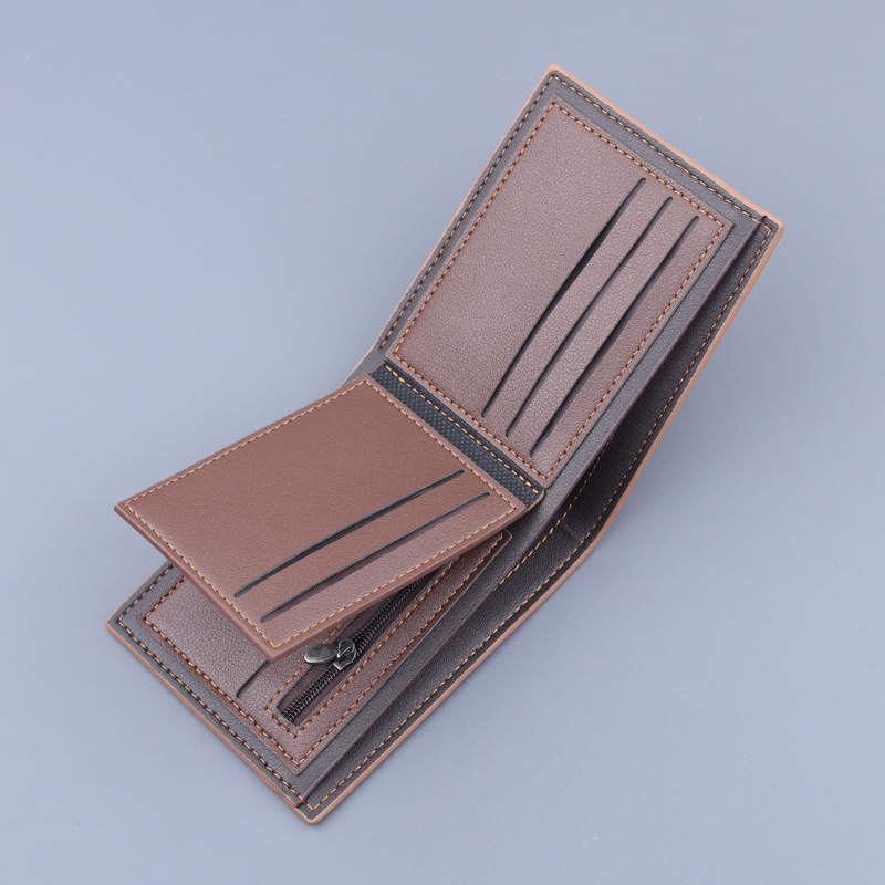 Cartera corta de los hombres cartera de los hombres bolso de la tarjeta cartera integrada cartera corta de los hombres retro nuevo monedero de gran capacidad