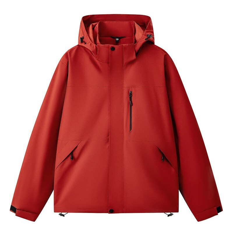 Spring new hooded three-proof jacket for men and women, outdoor windproof and waterproof couple's jacket, trendy brand outerwear