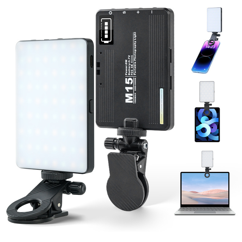 Luz de relleno para teléfonos móviles y tabletas, luz para transmisión en vivo de video, flash para fotografía con cámara, luz de bolsillo a todo color, luz potente