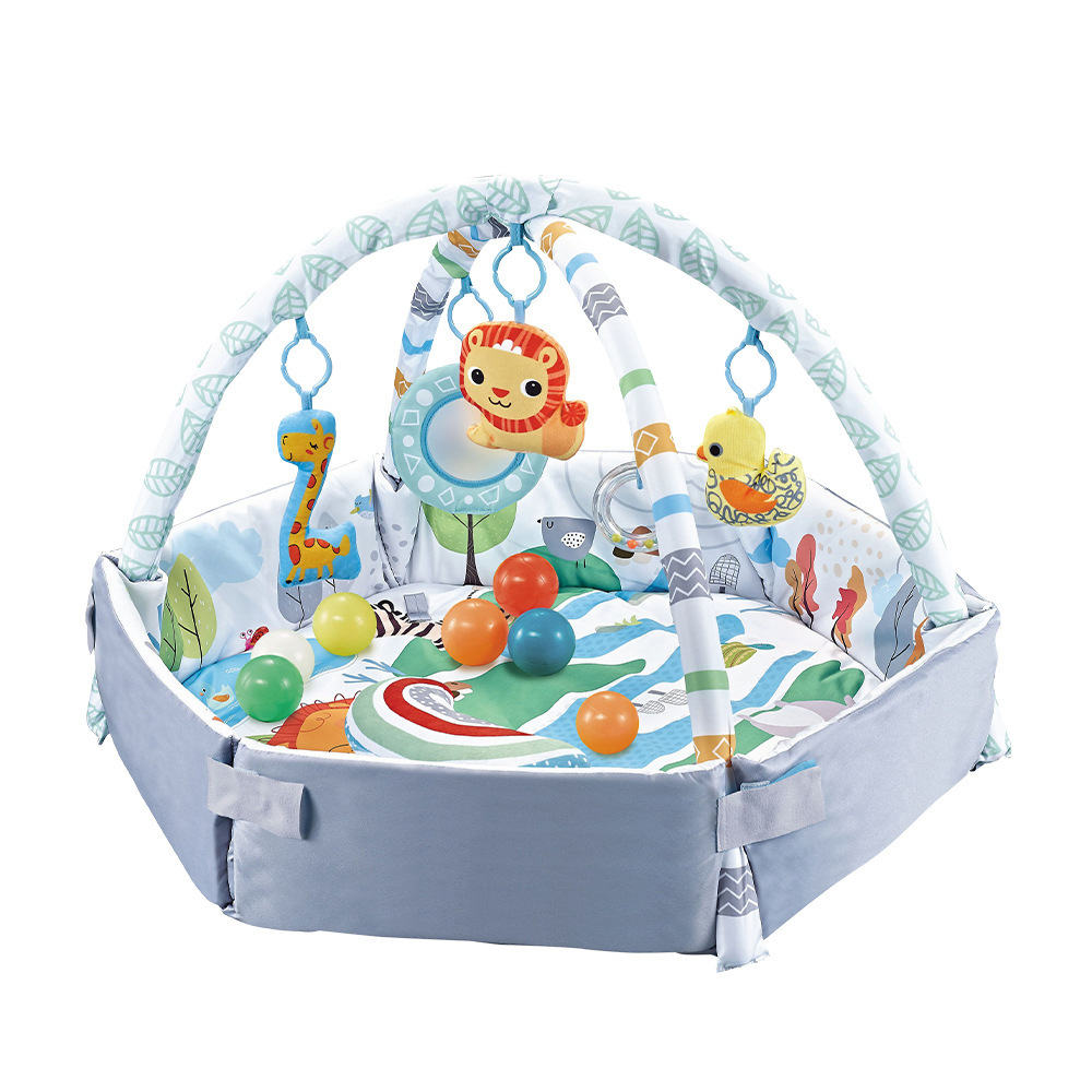 Gimnasio de Actividades y Tapete de Gateo de 0 a 3 Años, Plástico, Plegable, Lavable a Máquina, para Bebés