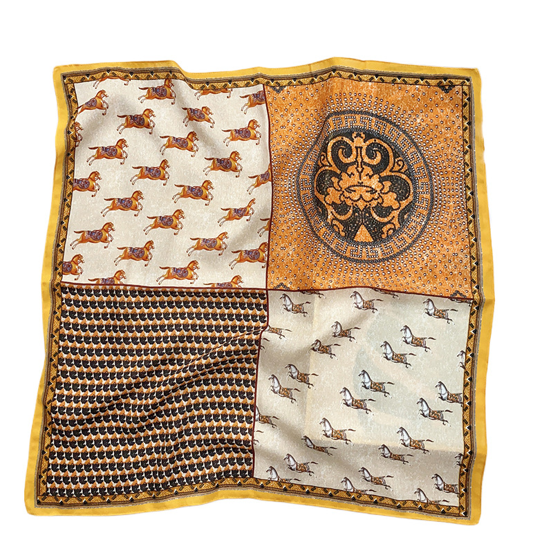 Alto sentido 68 toallas de estilo coreano damas de moda profesional retró nicho bufandas de impresión de división toallas cuadradas