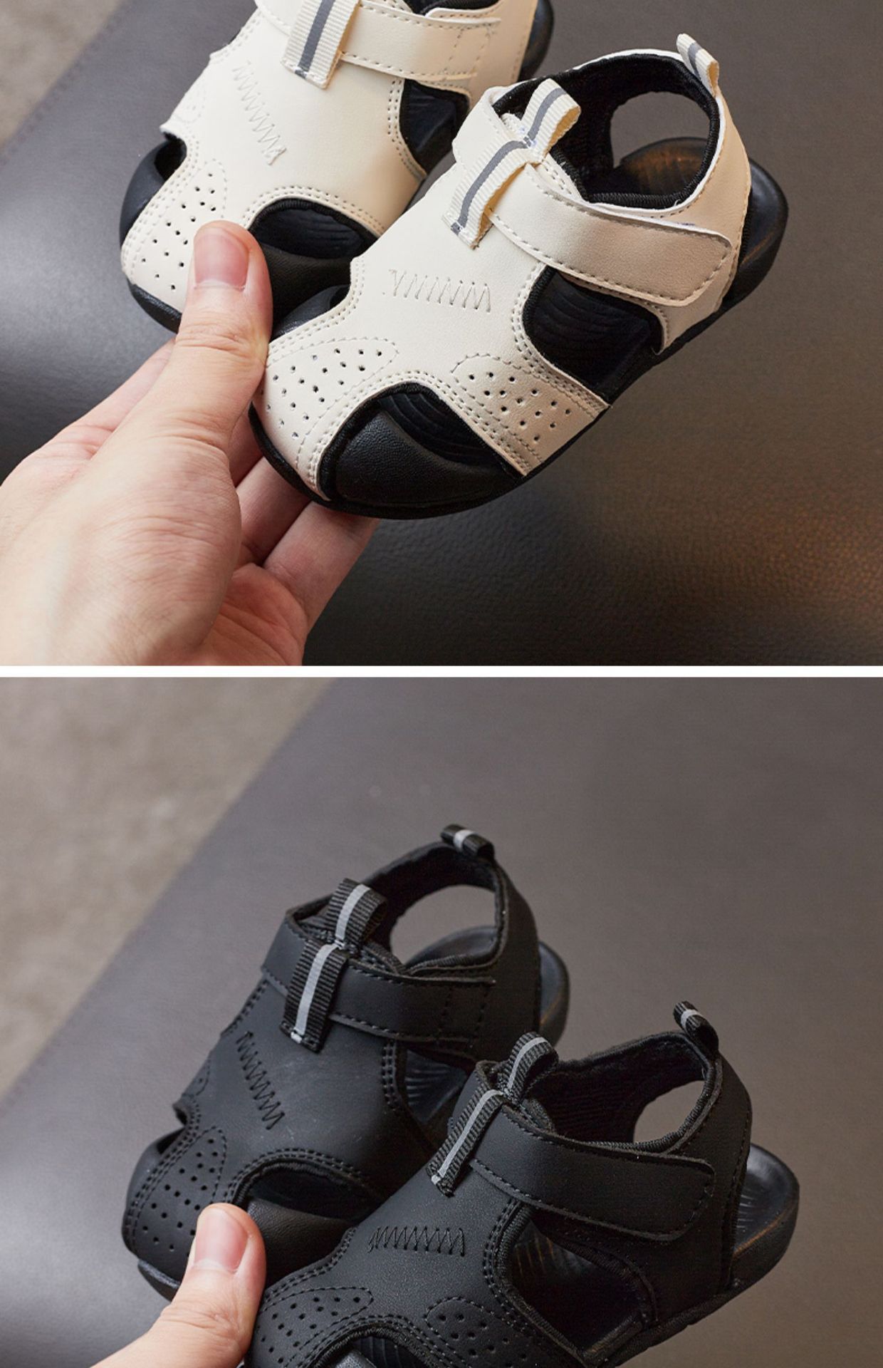 Breathable Closed Toe Kids Sandals Lightweight Non Slip Walking Shoes_voghion.com