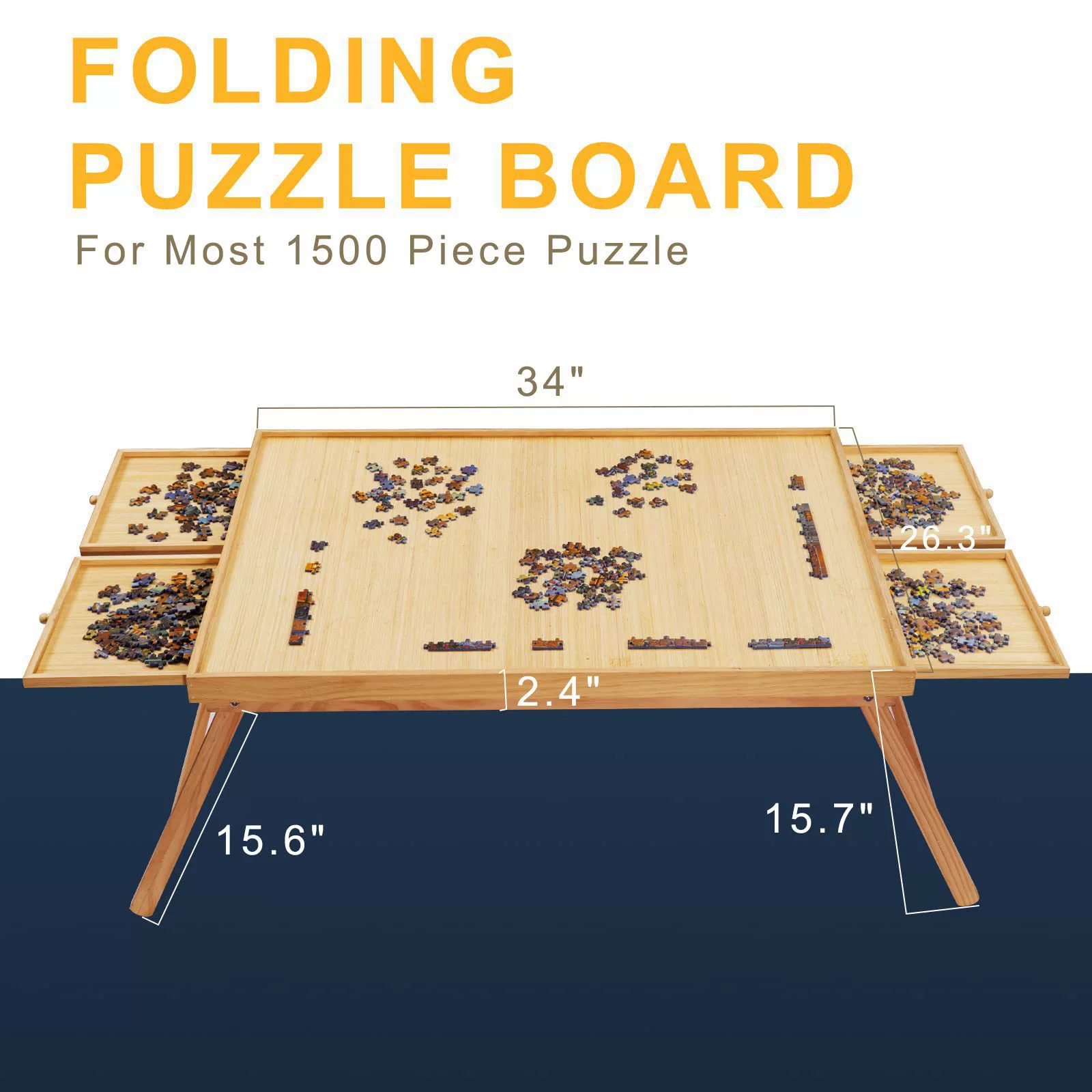 Деревянный стол головоломки простой портативный ящик головоломки стол для хранения с ножками