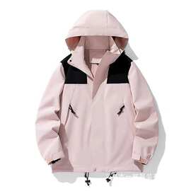 【高品质】春秋季新款户外冲锋衣男女情侣款外套防水防风批发