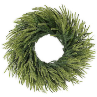Amazon 22" Artificial Christmas Norfolk Pine Garland Pe Soft Glue Feel Pine Needle Pine Cypress Rattan Christmas Decoration