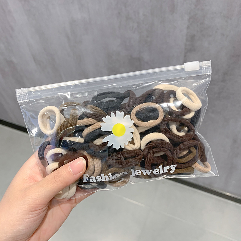 El anillo de la toalla del pelo de la banda del pelo del pulgar no lastima el pelo banda de goma elástica alta accesorios lindos para el cabello cuerda de pelo pequeña para niñas