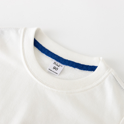 Children's sweatshirt wholesale round neck pure cotton children's clothing long sleeve hooded top plain solid color simple spring and autumn primary school students' upper garment