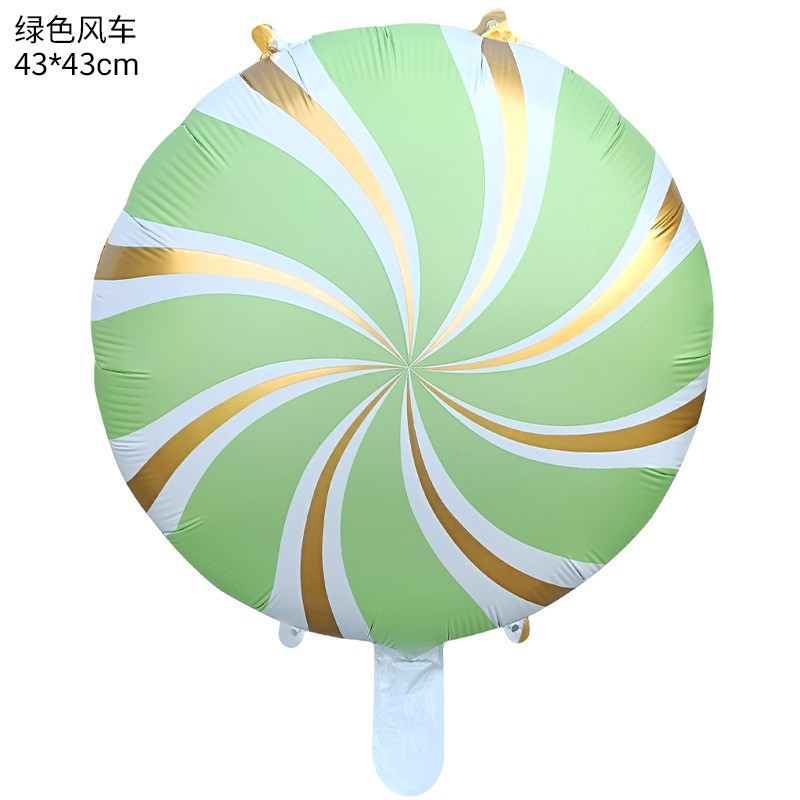 18 pulgadas dulces molino de viento globo de película de aluminio fiestas de cumpleaños de niños molino de viento diseño de globo al por mayor