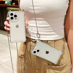 iPhone17promax 携帯電話ケース 12 Apple 15promax クロスボディストラップ 13 女性落下防止透明 16 に適しています。
