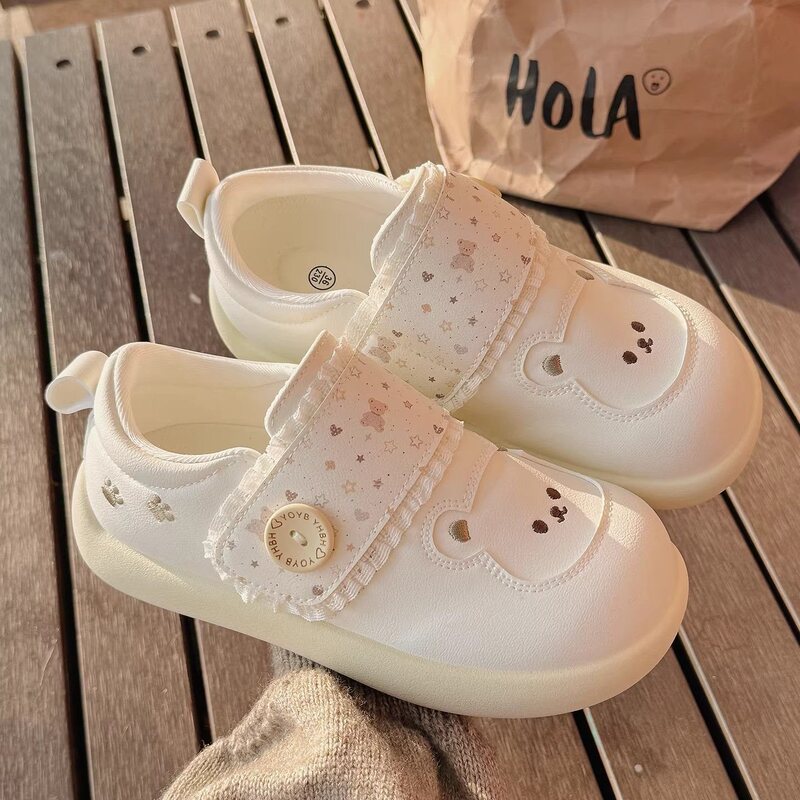 Cute Niche White Sneakers for Students, Women's Velcro Shoes, 2026 Spring New Casual Loafers, Thick-Soled Sneakers