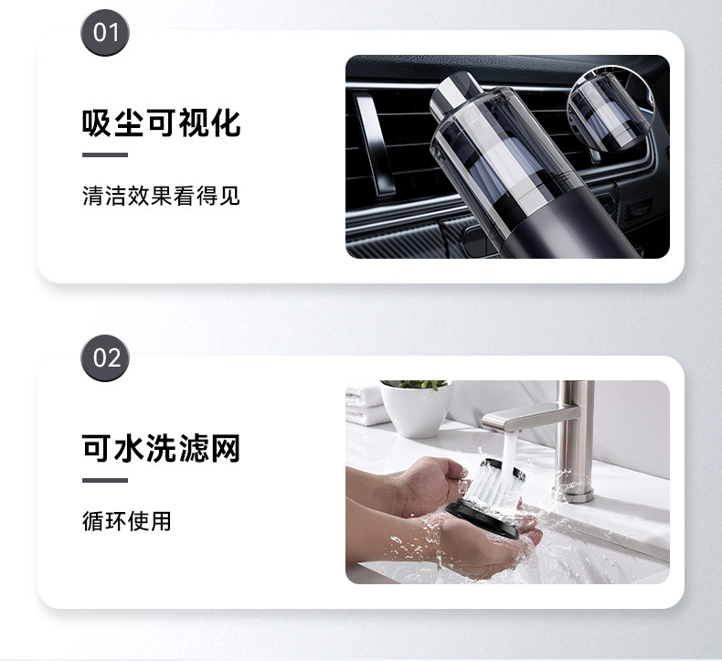 Car Vacuum Cleaner with Suction and Blowing Functions, Handheld, Portable, Small, Wireless, Super Powerful Suction, Car Vacuum Cleaner