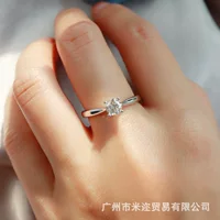 Выращивание бриллиантов 18K Platinum 30 очков 1 карат четыре коготь свадебный бриллиант кольцо S925 модная женщина-синтетический бриллиант